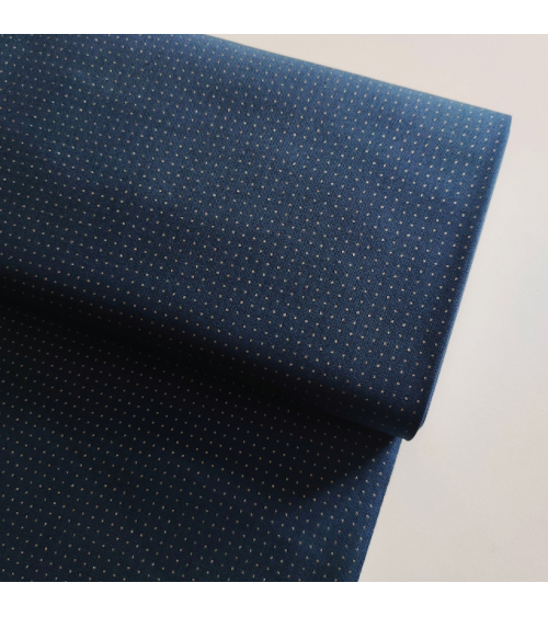 FAT QUARTER. Tela sashiko "Magic grid" Olympus azul marino