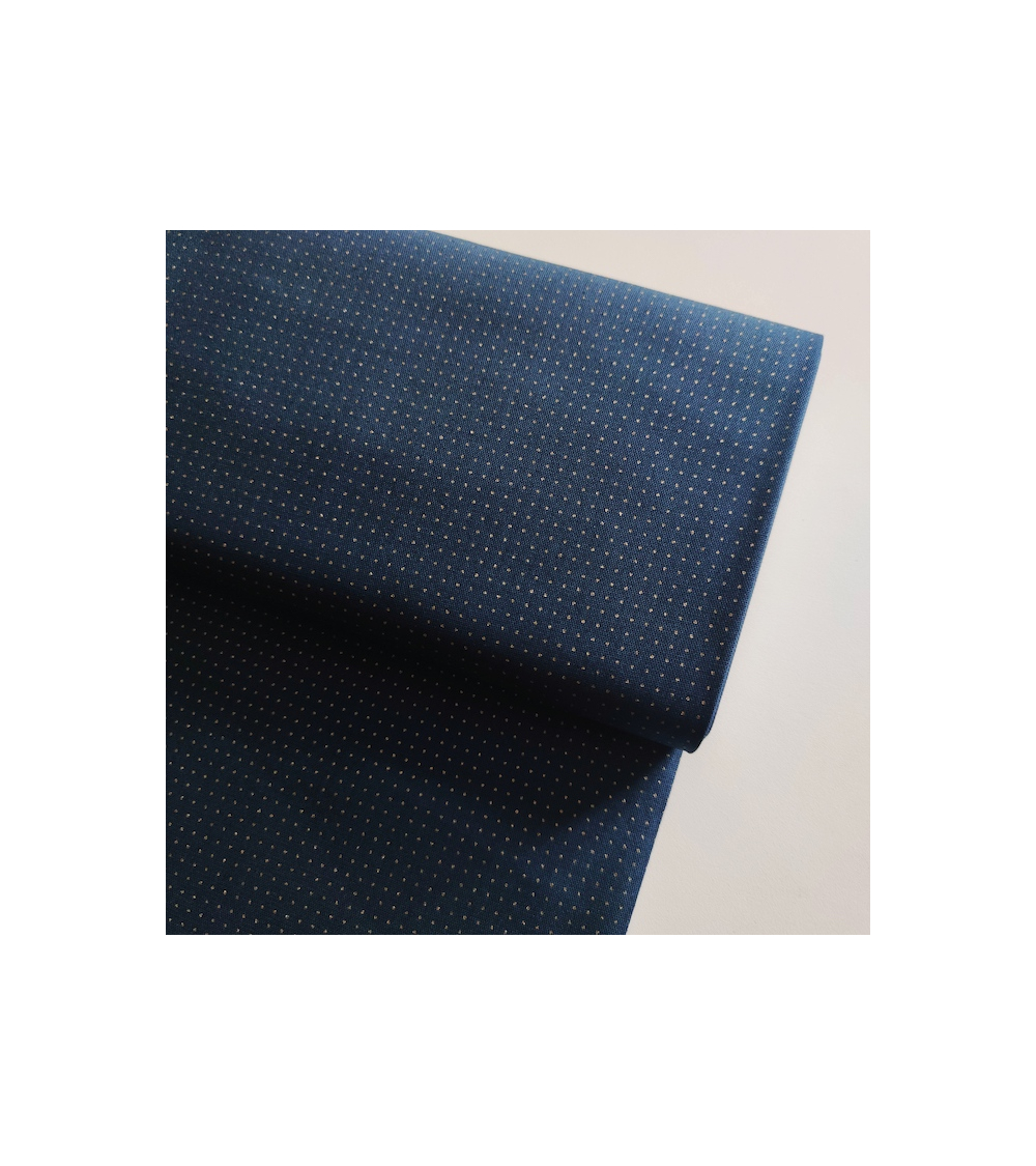 FAT QUARTER. Tela sashiko "Magic grid" Olympus azul marino