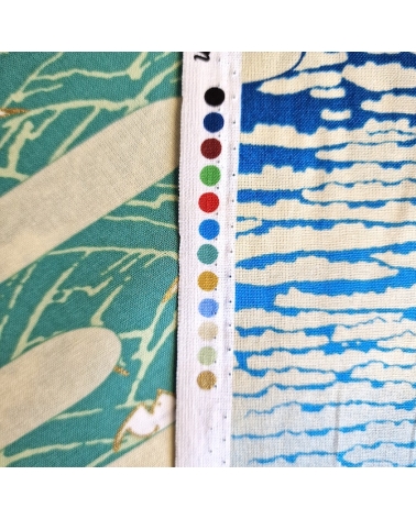 Tela japonesa Ukiyoe: Fujisan de Hokusai y chidori.