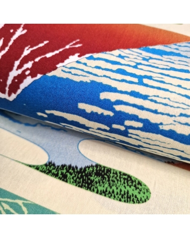 Tela japonesa Ukiyoe: Fujisan de Hokusai y chidori.