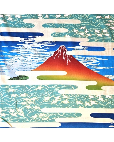 Tela japonesa Ukiyoe: Fujisan de Hokusai y chidori.