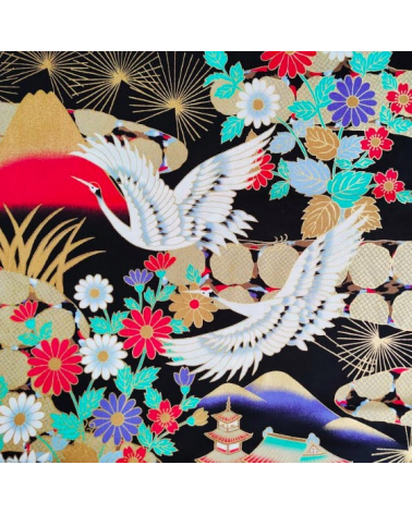 Japanese fabric Japanese landscape.
