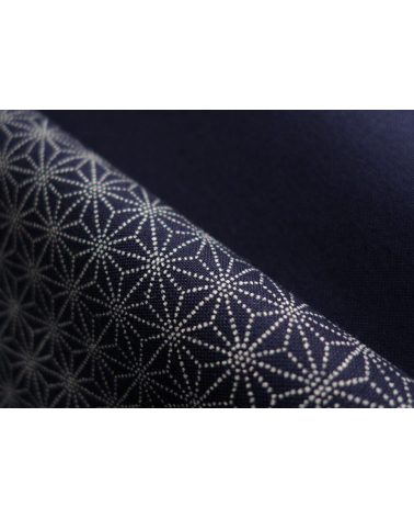 Tela japonesa. Asanoha sobre azul navy