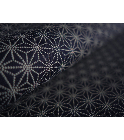 Tela japonesa. Asanoha sobre azul navy