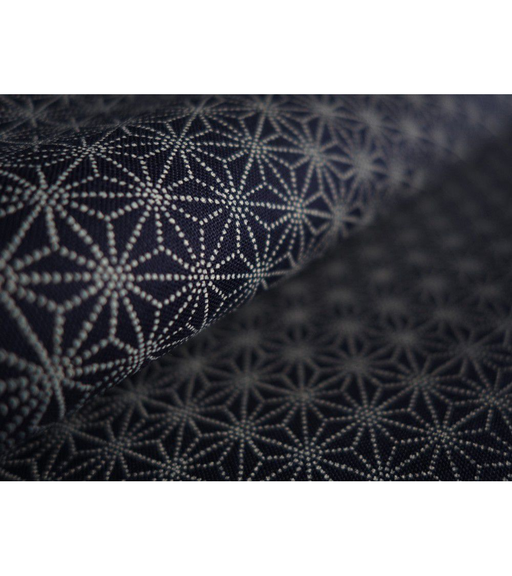 Tela japonesa. Asanoha sobre azul navy