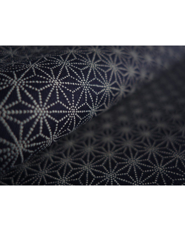 Tela japonesa. Asanoha sobre azul navy
