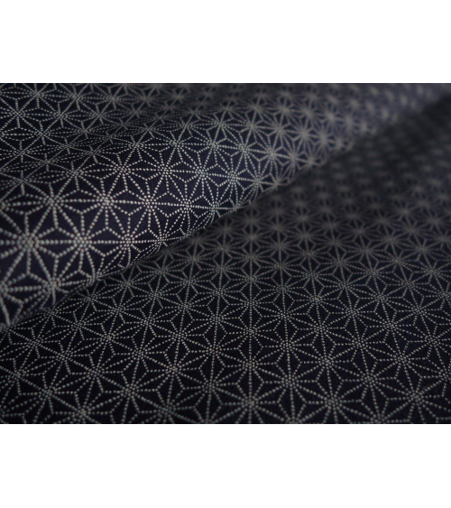 Tela japonesa. Asanoha sobre azul navy