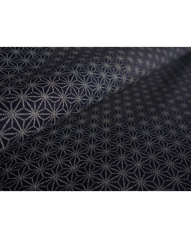 Tela japonesa. Asanoha sobre azul navy