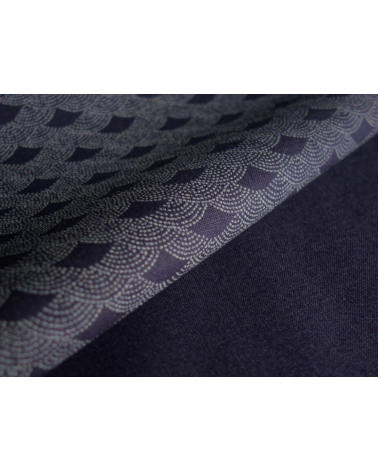 Tela japonesa. Seigaiha sobre azul navy