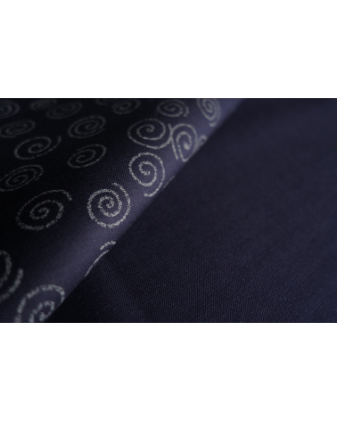 Tela japonesa. Espirales sobre azul navy