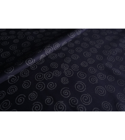 Tela japonesa. Espirales sobre azul navy